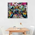 thumbnail image 2 of JEUXUS Graffiti Wall Art Gamepad Painting Banksy Canvas Wall Art Pop Art Wall Decor Ready to Hang, 2 of 4