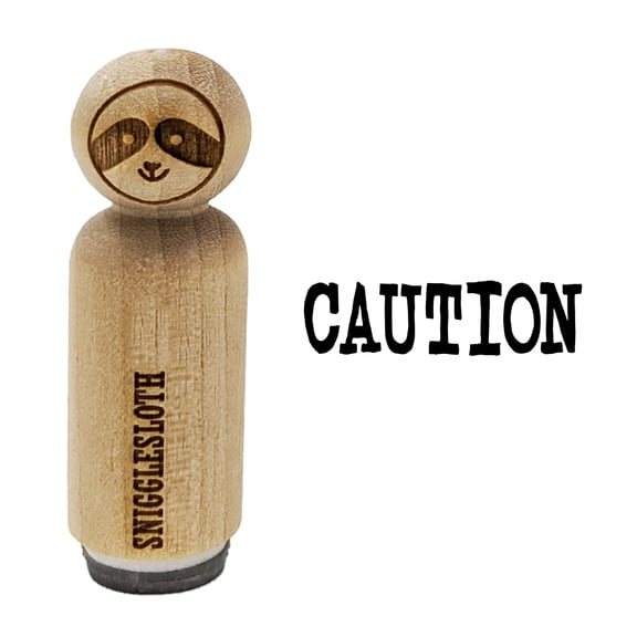Caution Fun Text Rubber Stamp for Scrapbooking Crafting Stamping - Mini 1/2 Inch