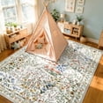 thumbnail image 2 of YOUFORTONG 6x9 Washable Area Rug Non Slip Soft Vintage Farmhouse Carpet for Living Room Bedroom Dining Office High Traffic Indoor Mat,Beige, 2 of 8