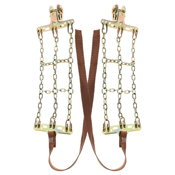 HOOWIFFY Golden Steel Car Tire Snow Chains Anti-Skid Traction for Winter Driving 2 Pieces Durable Safety