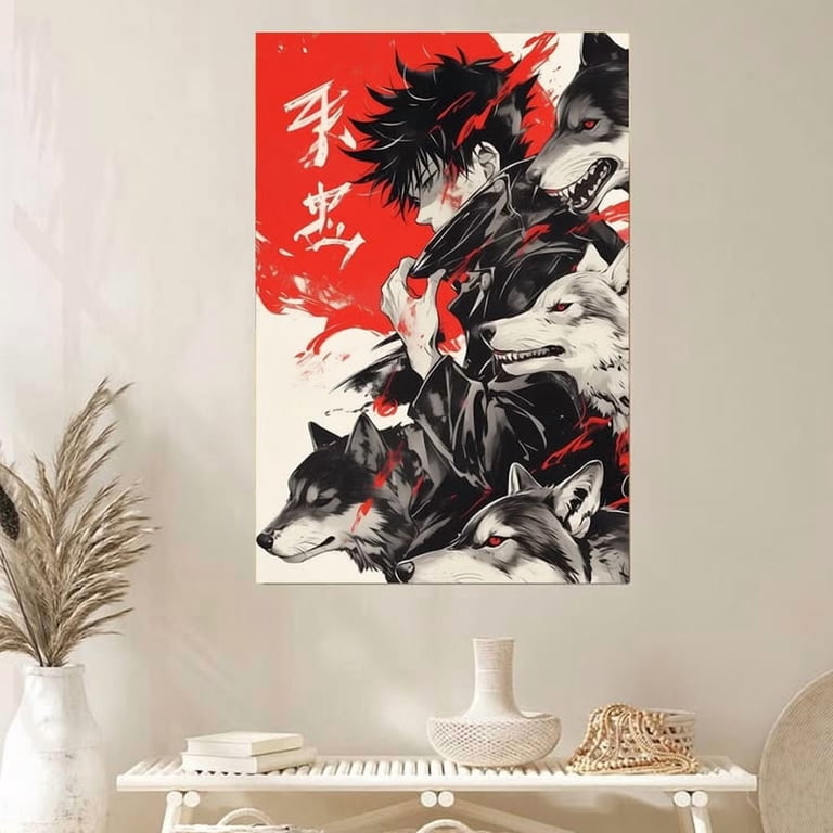 Jujutsu Kaisen: Megumi Fushiguro & Divine Dogs Manga Art Poster