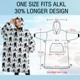 thumbnail image 4 of Oversized Wearable Blanket Hoodie,White Bigfoot and Pine Tree Pattern Sherpa Blanket Hoodie with Super Pockets,Super Warm Fuzzy Pullover for Women & Men, 4 of 6