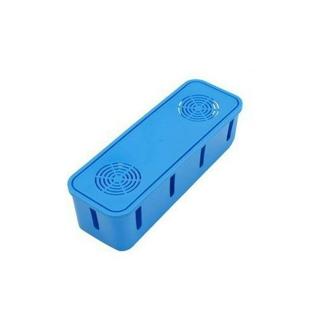 pitrice Household Power Electric Cable Outlet Portable Shockproof Dustproof Breathable Charging Cord Organizer Manager Storage Box Blue