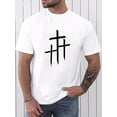 thumbnail image 3 of Camiseta con estampado gráfico de tres cruces para hombre, diseño gráfico novedoso, camisetas casuales y cómodas para el verano, ropa masculina para actividades diarias, para adultos, hombres, mujeres, 3 of 5