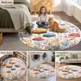 thumbnail image 6 of Spring Botanical Round Area&nbsp;Rug 3ft Watercolor Mushroom Farm Rustic Wildflower Leaf Non-Slip&nbsp;Washable Circle Rugs Soft Felt Indoor Floor Mat for Bedroom Kitchen Living Room Bathroom, 6 of 9