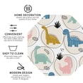 thumbnail image 3 of Lsque Cute Dinosaurs Pattern 4" Drink Coasters Set of 4, PVC Leather Absorbent Coasters, Table Coaster Set Decorative Coffee Cup Coasters Housewarming Gift -Octagon, 3 of 6