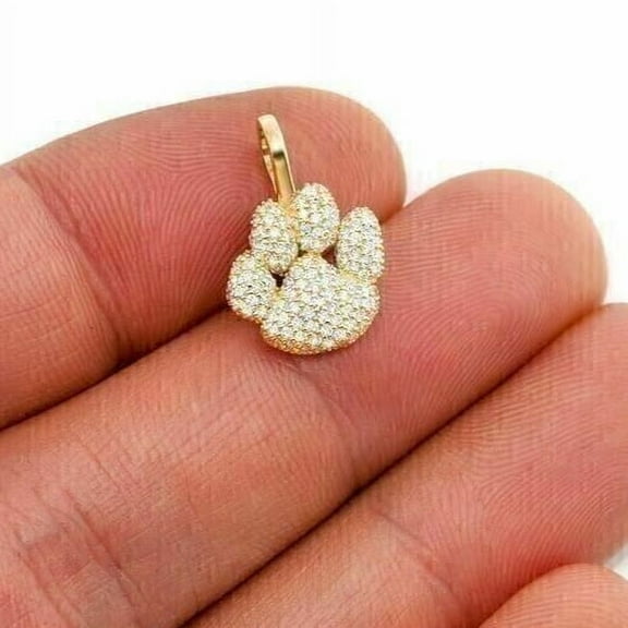 Beauty Pendant 1Ct Round Cut Simulated Diamond 14K Yellow Gold Plated