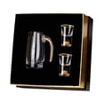 thumbnail image 4 of Juegos de jarras de cristal con vertedor, dispensador de cristal resistente, para regalo de lujo para el hogar 2 copas de hojas de oro, 4 of 9