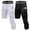 Black+White(Left), variant on YUSHOW 2 Pack One Leg Compression Pants Basketball Mens 3/4 Capri Tights for Sports Running Size M