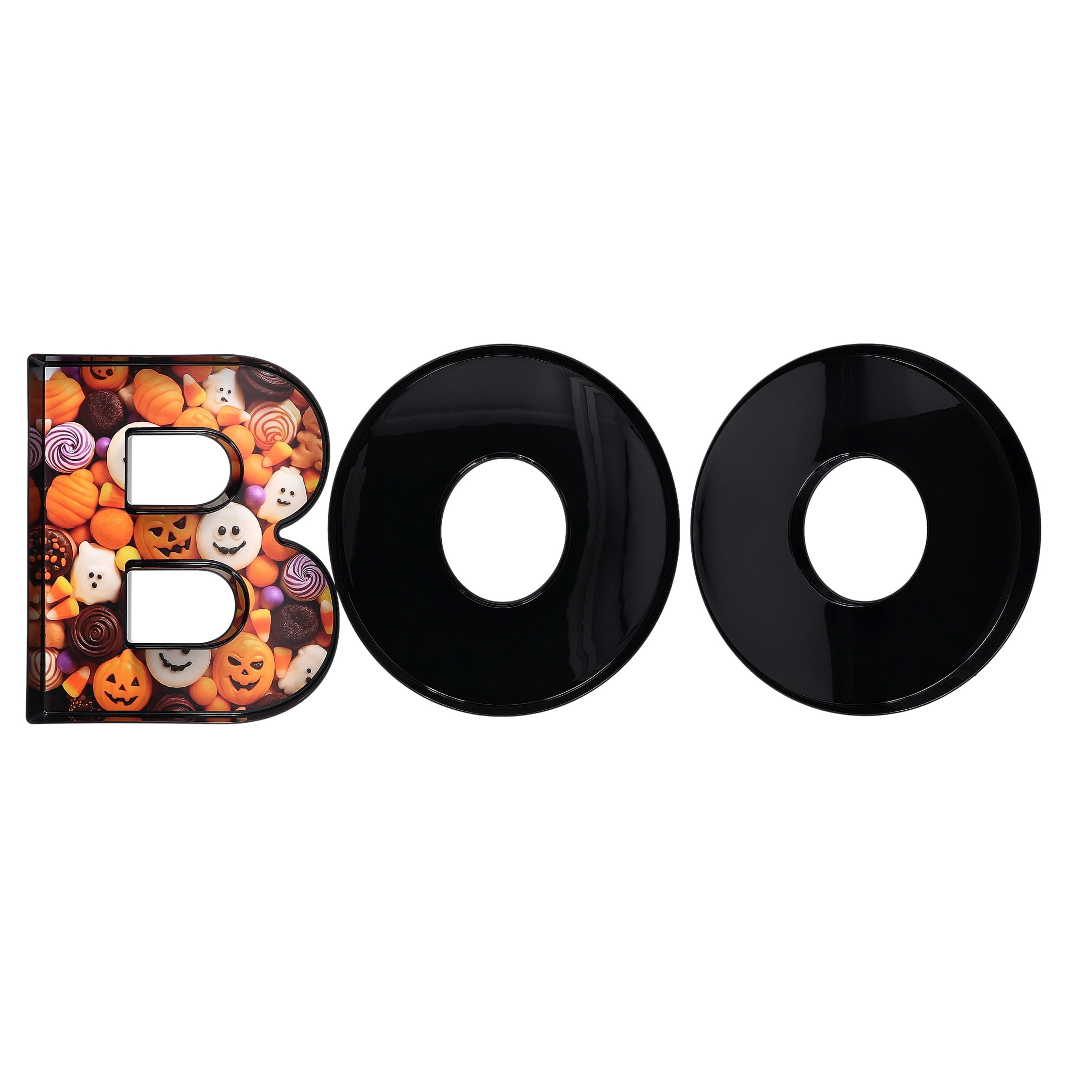 Plastic Boo Letter Serving Trays, Black, 3 Pieces, Halloween by Way To Celebrate