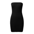 thumbnail image 4 of WEIGFI Womens Dress Summer For Wedding Guest Elegant Party Dresses Off The Shoulder Strapless Evening Gown Bodycon Stretchy Slim Fit Solid Color Fashion Party Wear Trendy Vacation Sundress,Black,S, 4 of 5