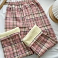thumbnail image 5 of cfhntfmh Fleece Lined Pajama Pants Women Plaid Fluffy Pajama Pants Lounge Pants Pjs Bottom Winter Clothing for Women（Pink,Free Size), 5 of 7