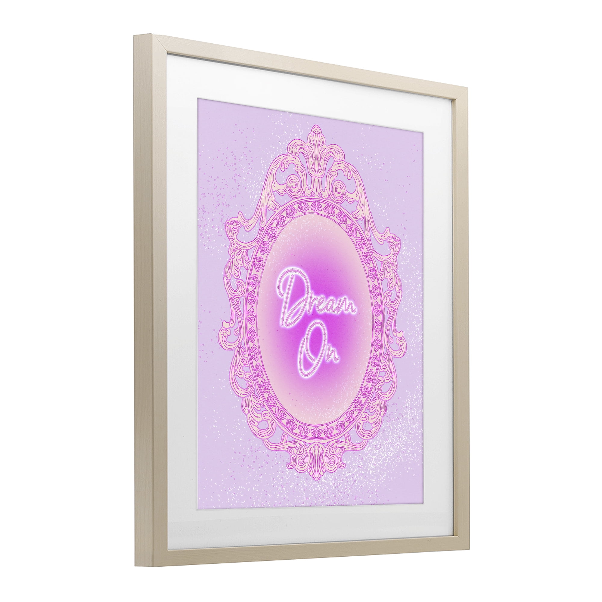 Stupell Industries Dream On Ornate Mirror Birch Framed Print Under Glass, design by Ziwei Li