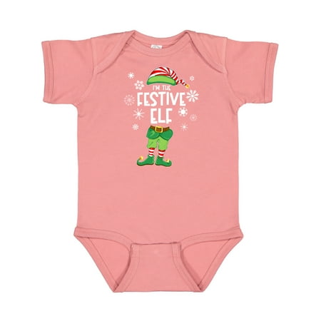 

Inktastic Fun Christmas I m the Festive Elf with Shoes and Hat Gift Baby Boy or Baby Girl Bodysuit