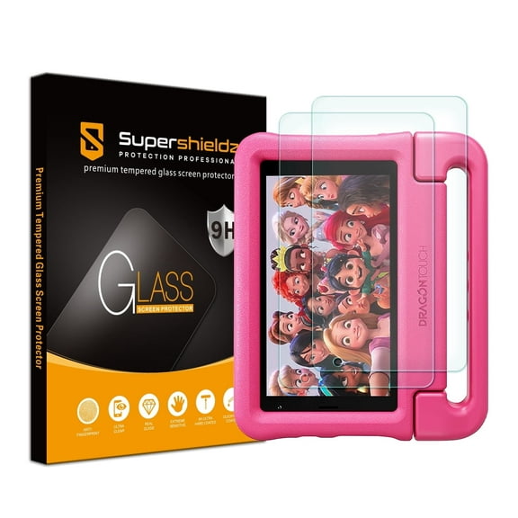 [2-Pack] Supershieldz for Dragon Touch KidzPad Y88X 7 Kids Tablet (7 inch) Tempered Glass Screen Protector, Anti-Scratch, Anti-Fingerprint, Bubble Free