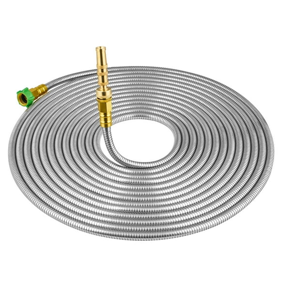 Skyward 304 Stainless Steel Garden Hose With Brass Garden Hose Nozzle Anti-Leakage Flexible & Lightweight Kink Free Water Hose Easy To Use & Store (100Ft)