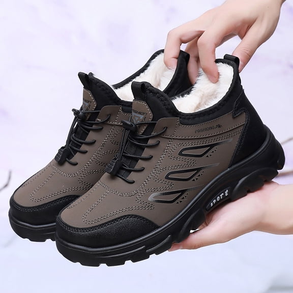 Men's Cotton Shoes With Thick Velvet For Middle And Elderly Dad Shoes Slip And Warm High Top Men's Boots