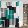 thumbnail image 5 of Turquoise Geometric Shower Curtain 72 Inches Long Teal Shower Curtains for Bathroom Aqua Ocean Beach Cute Shower Curtain for Girls Womens, Water Repellent Cloth Shower Curtain Set with 12 Metal Hooks, 5 of 6
