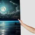 thumbnail image 3 of Fenyluxe Moon Clouds Water Pretty Polyester Shower Curtain for Bathroom Washable with Hooks 36x72, 3 of 7