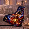 thumbnail image 6 of Patriotic Fireworks Night Firefighter Helmet, Festive Celestial Scene, Warm Flannel Blanket for Home Library and Reading Nook, Celestial Art Lovers Appreciation Gift, Celestial Home Decor, 6 of 9