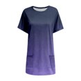 thumbnail image 5 of WEIYLL Womens T Shirts Summer Loose Pullover Gradient Short Sleeve Tunic With Pockets Purple Tops Sizes XL, 5 of 5
