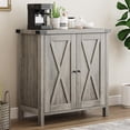 thumbnail image 3 of Ensemble d'Armoires de Rangement Style Ferme pour Entrée – Buffet Bahut Rustique Gris 2 Pcs avec Tablettes Ajustables et 2 Portes – Console Polyvalente pour l'Organisation du Salon, de la Salle à Manger, de la Cuisine Ou du Couloir, Gris, 3 of 8