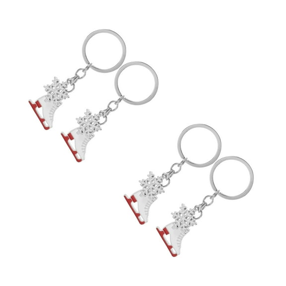 OUNONA WORGEOUS 4 pcs Winter Sports Ice Skating Keychain Roller Skating Key Ring Backpack Charm Bag Keychain Skating Lover Gift