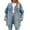 Blue, variant on Viikei Womens Coats and Jackets Plus Size Women's Fashion Solid Color Lapel Look Slimmer Sleeve Denim Jacket
