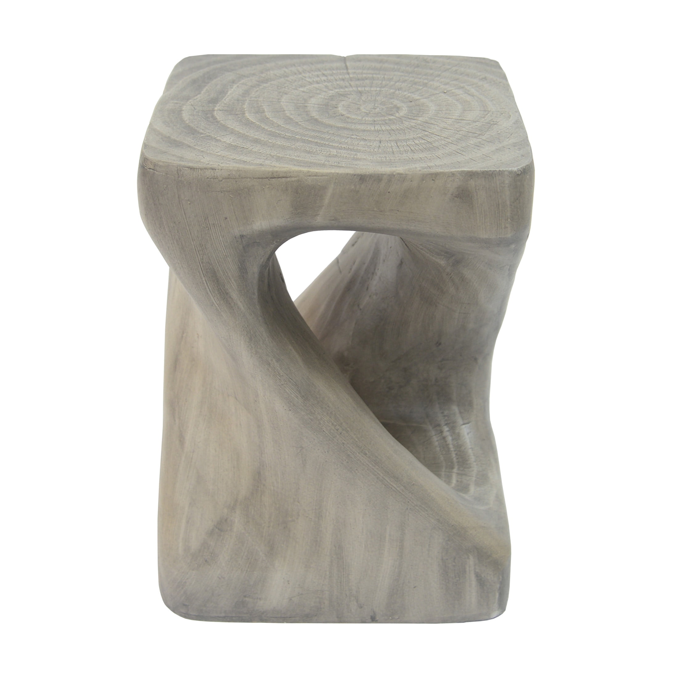 Christopher Knight Home 16" Natural Wood Twist Shape Design MGO Outdoor Side Table, Gray
