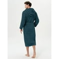 thumbnail image 3 of Men's Terry Cloth Robe Hooded Long Bathrobe Towel Cotton Big & Tall Spa Shower Dressing Gown, 3 of 6