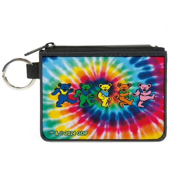 Grateful Dead Wallet, Coin Purse, Grateful Dead Dancing Bears Swirl Multi Color, Canvas