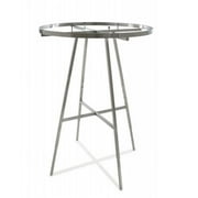 Econoco Satin/Brushed Chrome Round Clothing Rack with Rectangular Tubing Hangrail, 42" Diameter