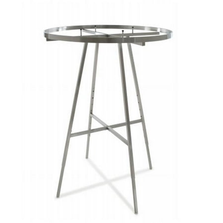 Econoco Satin/Brushed Chrome Round Clothing Rack with Rectangular Tubing Hangrail, 42" Diameter