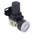 thumbnail image 2 of TKSE Válvula Reguladora De Presión del Compresor De Aire, Rosca Hembra 1/4 NPT 0-150 PSI Control Ajustable con Manómetro De Soporte, 2 of 14