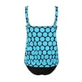 thumbnail image 4 of WREESH Womens One Piece Swimsuit Polka Dot Print Swim Suits New Fashion Split Swimsuit Casual Bikini Swimsuit Sleeveless Bathing Suits Blue, 4 of 4