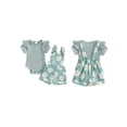 thumbnail image 2 of BemeyourBBs Newborn Baby Girls Summer Clothes Infant Baby Girl 2 Piece Outfit Daisy Bib Overalls Set Short Sleeve Rib Knit Romper With Flower Print Suspender Shorts Set Pockets, 2 of 9