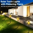 thumbnail image 5 of Solar Lights Outdoor, 2 Pack Flickering Flame Torch Light, Landscape Lighting Pathway Lights Outdoor Waterproof, Solar Flame Torches for Outside Garden Yard Patio Pathway Walkway Decor, 5 of 7