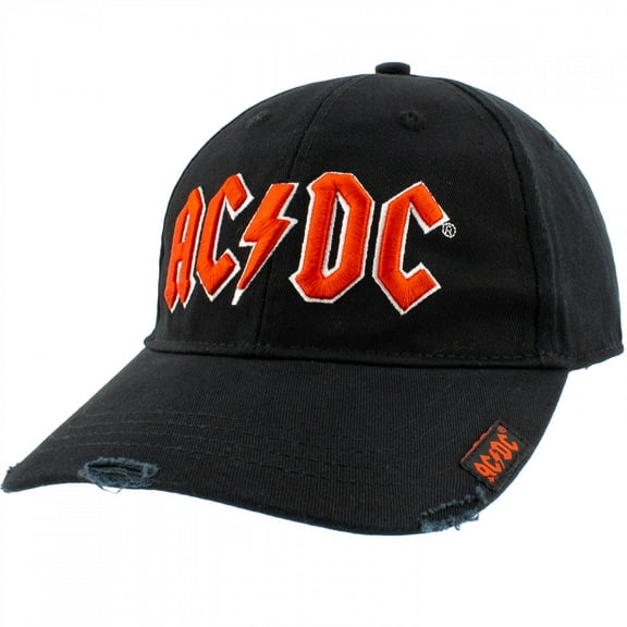 AC/DC Logo Distressed Adjustable Snapback Hat