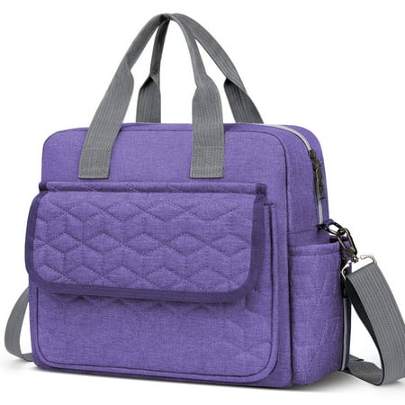 Diaper Bag Tote  Multifunction Baby Diaper Bag with 3 Insulated Pockets Dry & Wet Compartment Large Capacity Bag Crossbody Travel Maternity Bag for Mom Dad Lightweight Shoulder Mommy Bag(Purple)