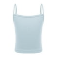 thumbnail image 1 of Freebily Kids Girls Ribbed Cami Vest Spaghetti Straps Dance Tank Tops Workout Gym Training Vest Undershirts Light Blue XL/大码, 1 of 6