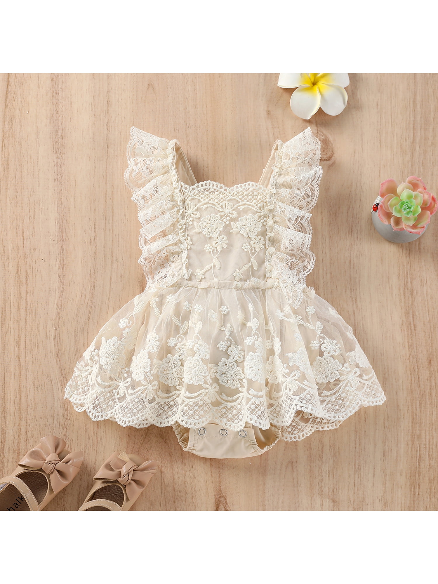 Baby Girl Lace Romper Dress Boho Clothes Newborn Cake Smash Photography  Outfits 0-3 Months