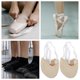 thumbnail image 5 of BRIGHTFUFU Zapato de baile elástico de media suela para mujer, ejercicio suave, zapatos de gimnasia rítmica, zapatillas, zapatos antideslizantes para danza del vientre para adultos (color de piel, S), 5 of 7