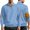 Sky Blue, variant on UDAUDU Mens Sweatshirts Stand Up Button Collar Cable Knitted Fashion Dress Sweater Pullover with Elbow Patch Light Gray 3XL
