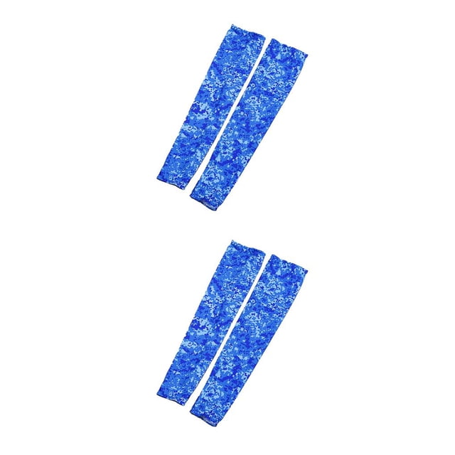 Eigraketly Mangas de brazo Unisex, cómodas, transpirables, 1 par, compresión de camuflaje, refrigeración, mangas largas, antideslizantes, buenos regalos, Azul 2piezas Eigraketly CBP366249