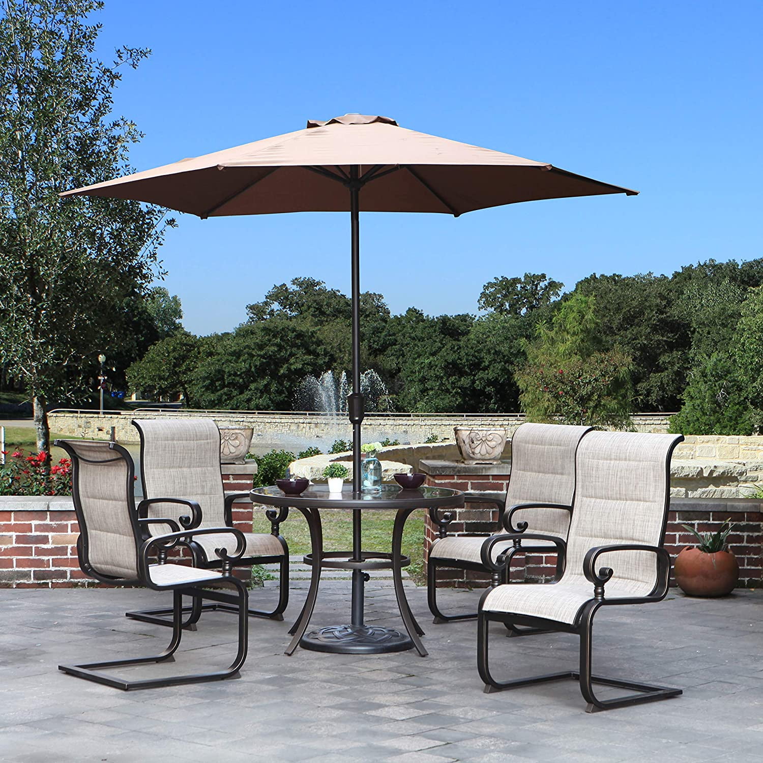 Outdoor Patio Umbrella Wgthhk 9 FT Heavy Duty Market Table Umbrella with Crank for Patio, Lawn