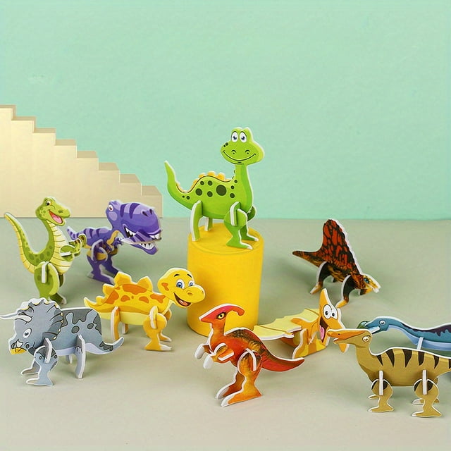 30pcs 3D Dinosaur Paper Puzzles - Educational Activities For Young Ones, Ideal For Birthday Celebrations, Classroom Incentives & Pinata Surprises (Assorted)
