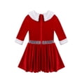 thumbnail image 4 of iiniim Kids Girls Christmas Dress Red Velvet Xmas Party Santa Claus Costumes, 4 of 7