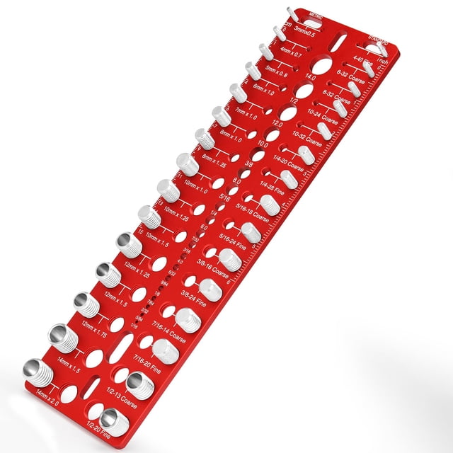 Corrector de roscas Miucoguier de 30 tuercas y tornillos con 15 estándares y 15 métricos