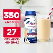 Ensure Plus Meal Replacement Nutrition Shake, Vanilla, 16g Protein, 8 fl oz - 16 Pack