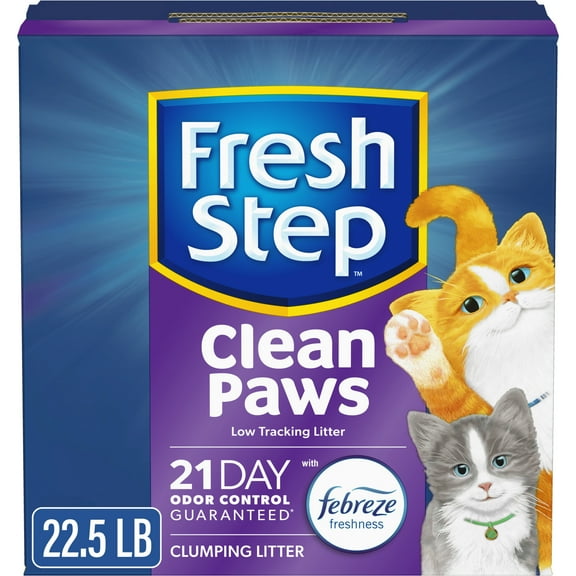 Fresh Step Clean Paws Multi-Cat Scented Clumping Litter with the Power of Febreze, 22.5 lbs